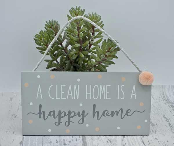 A Clean Home Pompom Plaque 