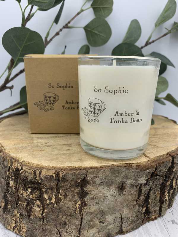 Amber and Tonka Bean large candle Shop So Sophie