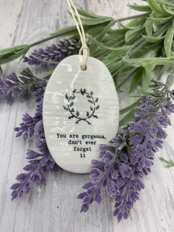 You are gorgeous porcelain hanging oval plaque.