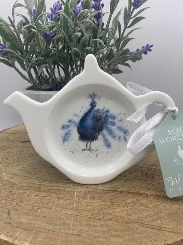Blue Peacock Teabag Tidy