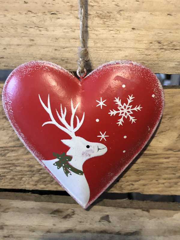 Red Metal Christmas Reindeer Heart Shop So Sophie