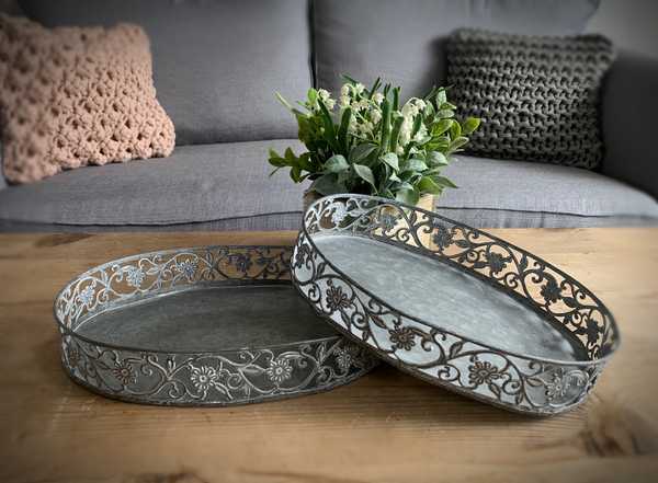 Set Of Two Oval Shaped Trays