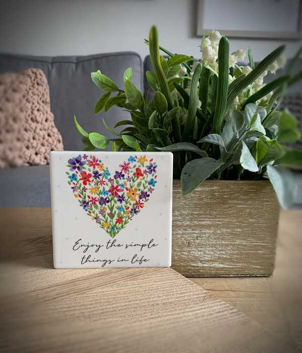 Simple Things Ceramic Floral Coaster