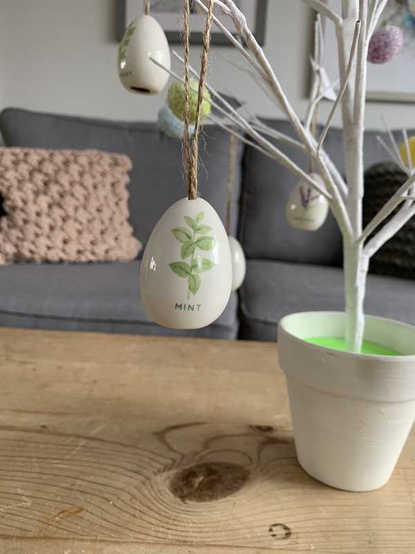 Mint Ceramic Hanging Egg
