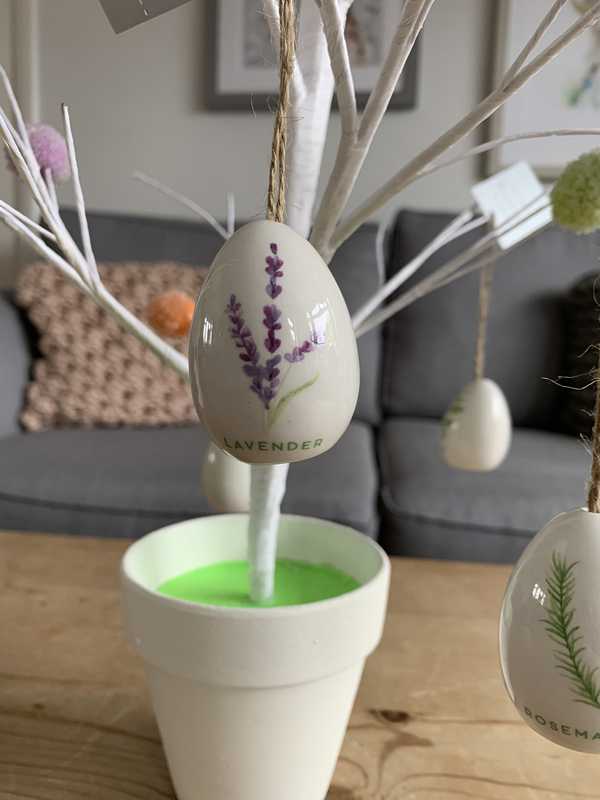Lavender Ceramic Hanging Egg