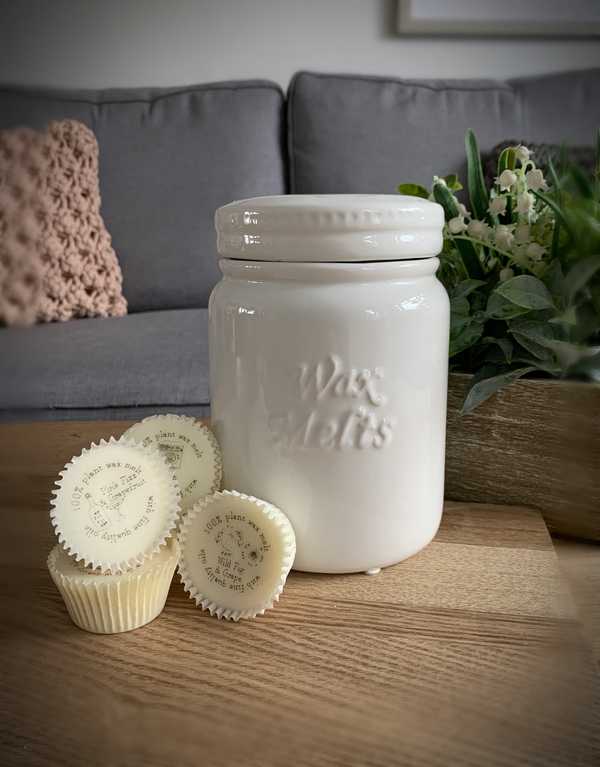 White Ceramic Wax Melt Jar