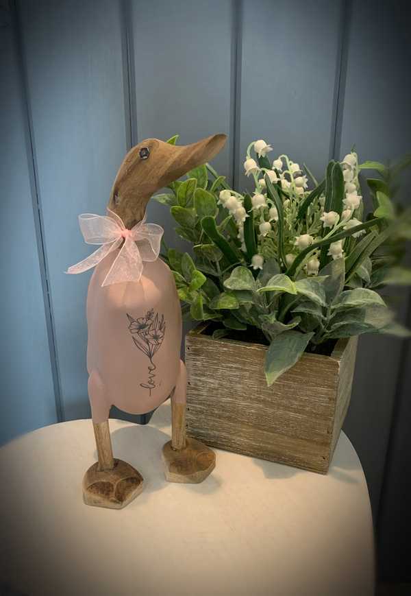 Love Bouquet Small Wooden Duck