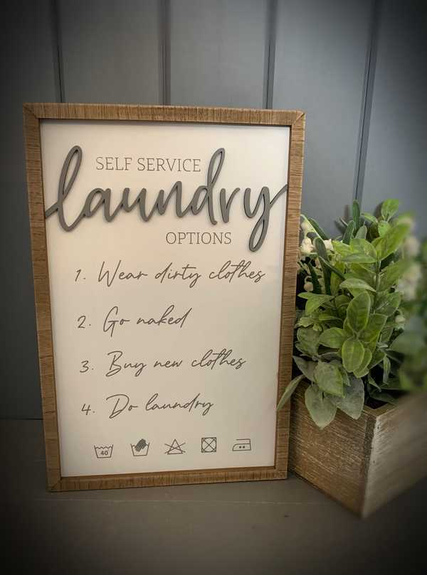 Self Service Laundry Plaque