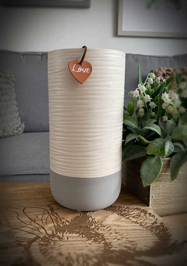 White & Grey Vase - Large