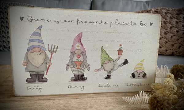 Gnome Family Of Four Plaque 