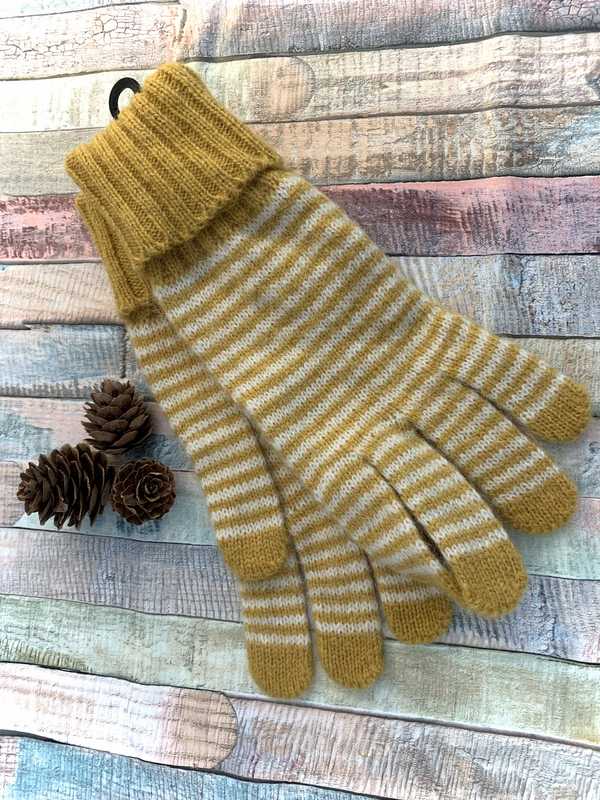Mustard Yellow Stripy Gloves