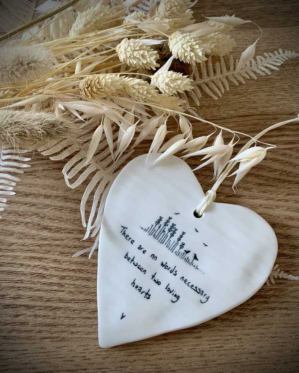 No Words Necessary Porcelain Hanging Heart