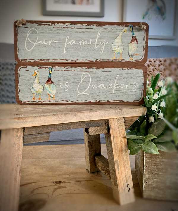 Our Family Is Quackers Wooden Plaque