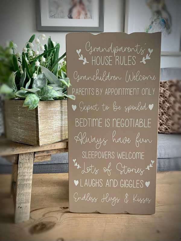 Grandparents House Rules Plaque
