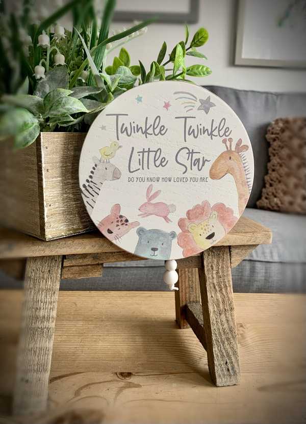 Twinkle Twinkle Musical Baby Plaque