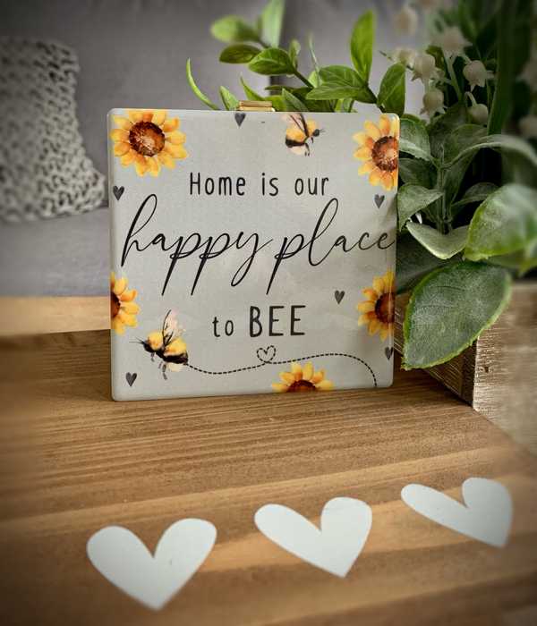 Ceramic Happy Place Plaque