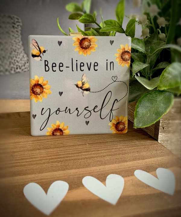 Ceramic Bee-lieve Plaque