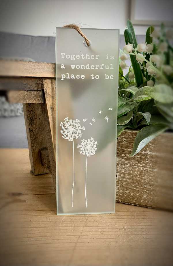 Wonderful Place Dandelion Glass Plaque
