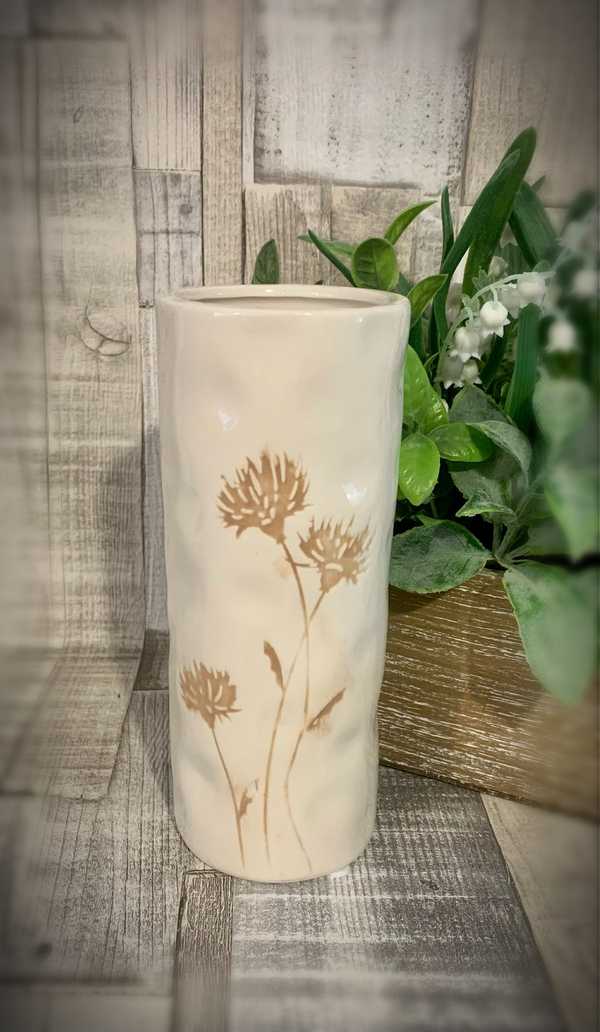 White Corn Flower Vase