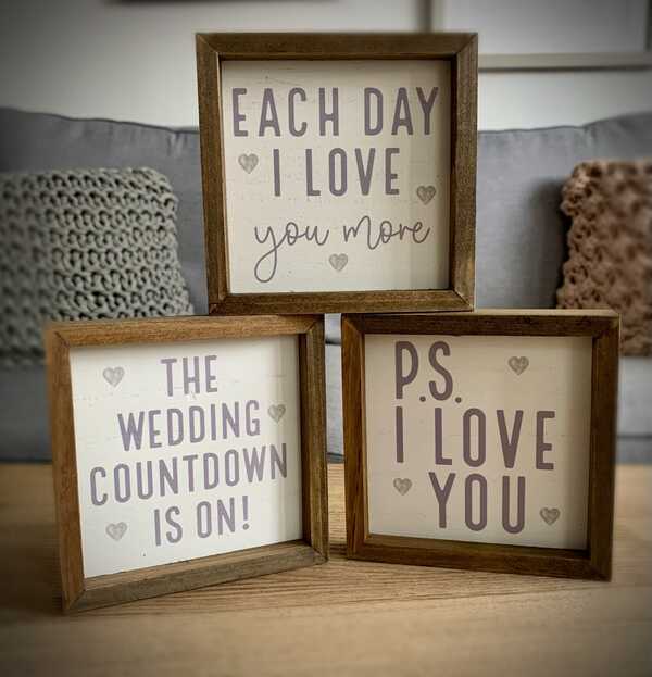 Mini Rustic Wood Framed Wedding Signs 3a
