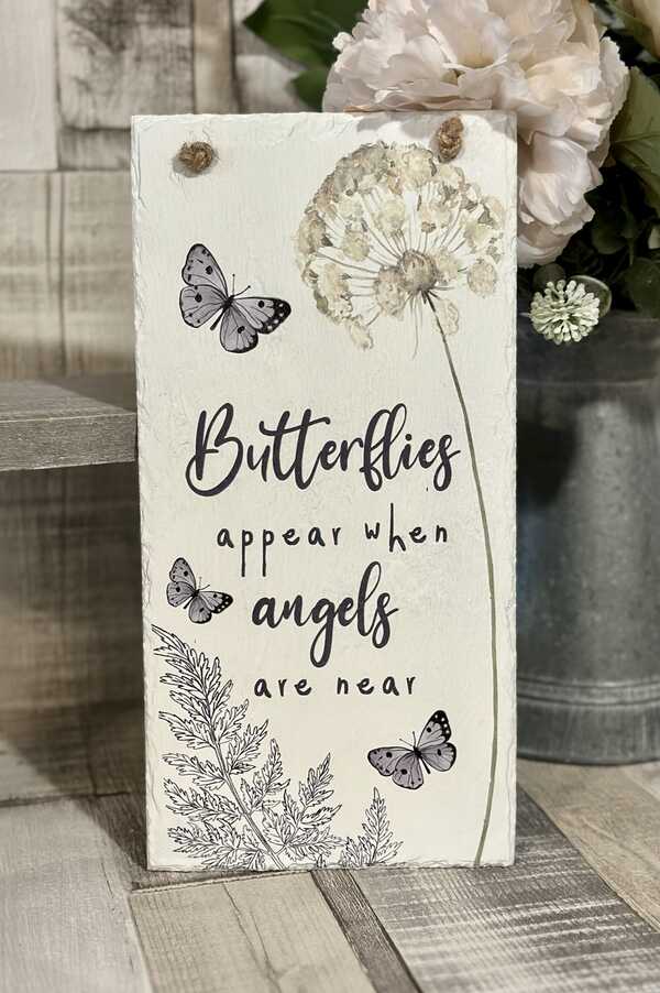 Butterflies Appear Slate Plaque