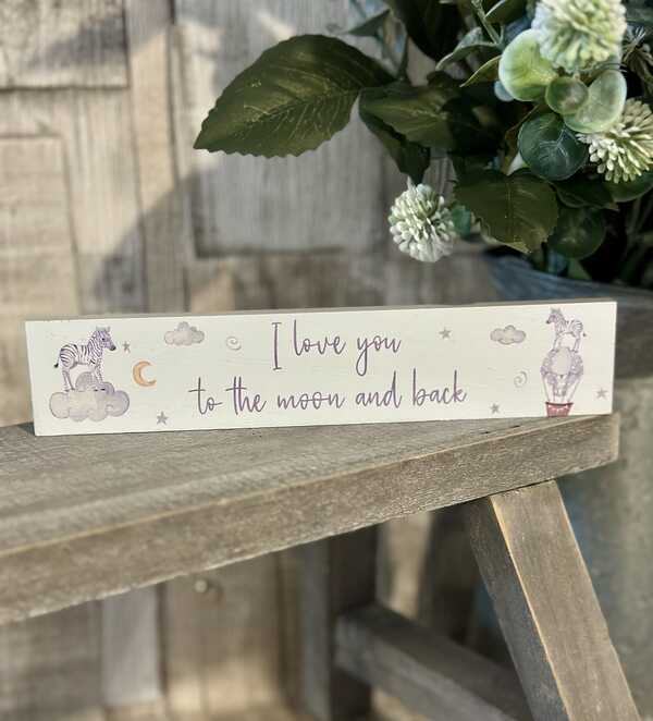 Love You To The Moon Baby Plaque