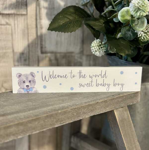 Welcome Sweet Baby Boy Baby Plaque