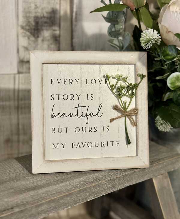 Every Love Story Foliage Plaque