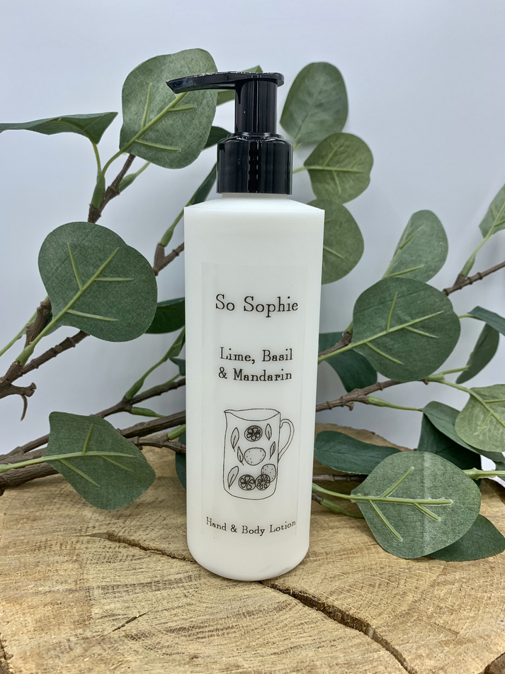 Lime, Basil & Mandarin Hand + Body Lotion Shop So Sophie