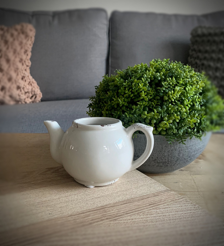 White Ceramic Teapot Planter Shop So Sophie